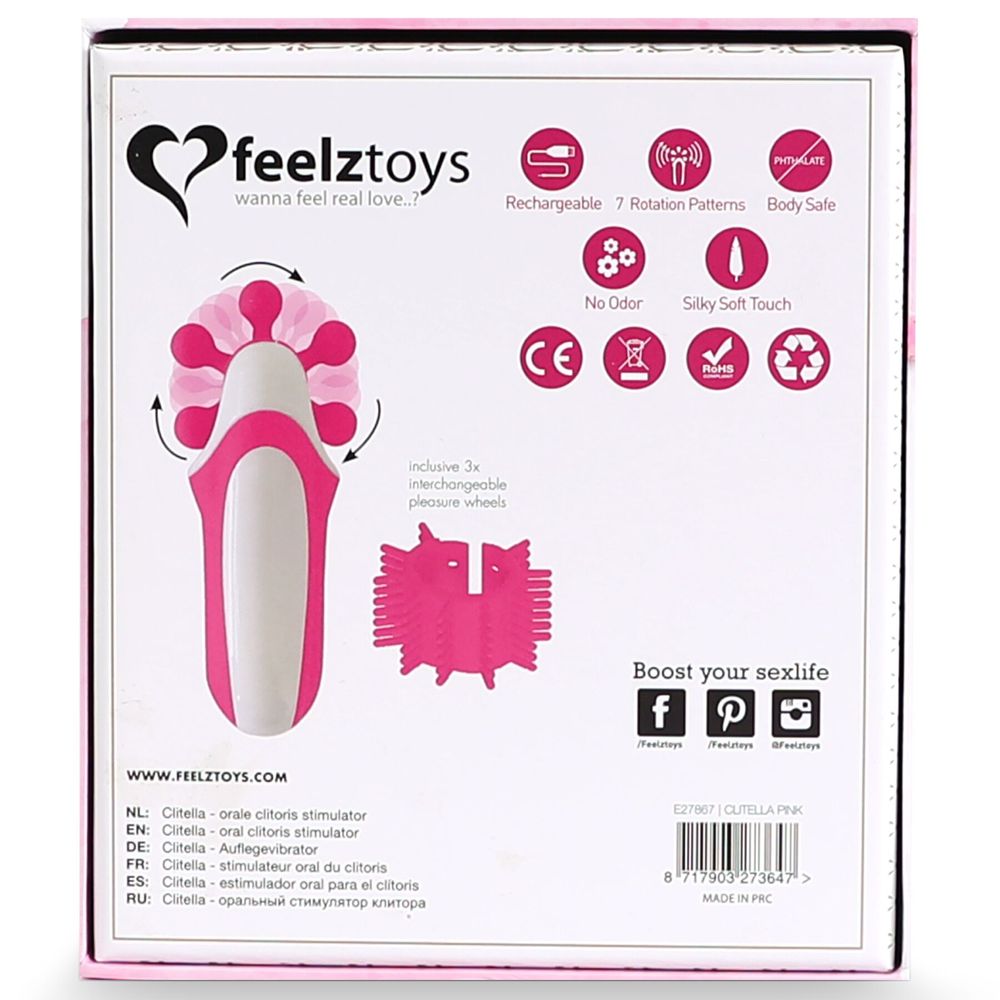 Стимулятор з імітацією оральних ласок FeelzToys - Clitella Oral Clitoral Stimulator Pink