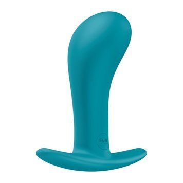 Анальная пробка Fun Factory BOOTIE L Aquamarine, диаметр 3,8 см, тонкий ограничитель, Бирюзовый
