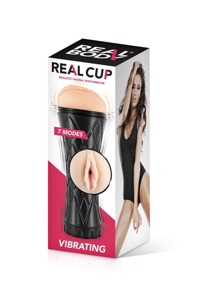 Мастурбатор с пультом вибро вагина Real Body - Real Cup Vagina Vibrating