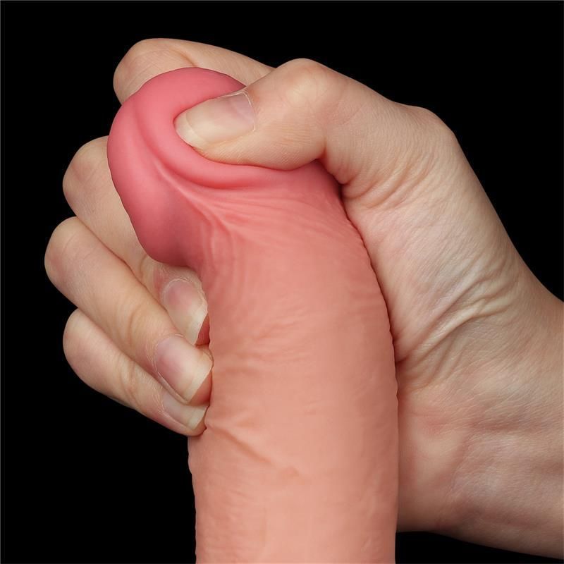 Фалоімітатор Sliding-Skin Dual Layer Dong 7.5 з присоскою, подвійна щільність, тілесний