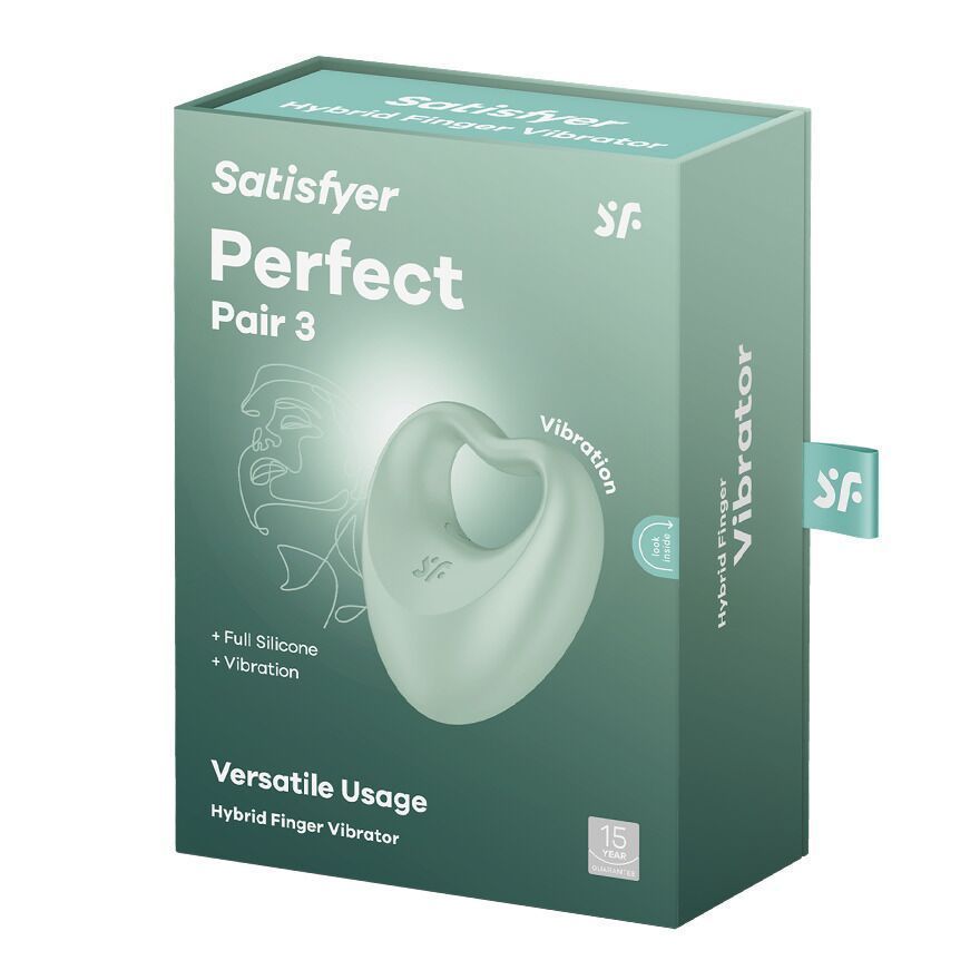 Вибратор на палец и эрекционное кольцо 2в1 Satisfyer Perfect Pair 3, Зелёный