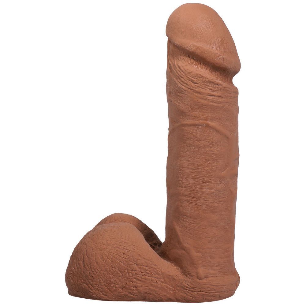 Фалоімітатор Doc Johnson The Realistic Cock ULTRASKYN - 6 Inch with Balls Caramel, Коричневий