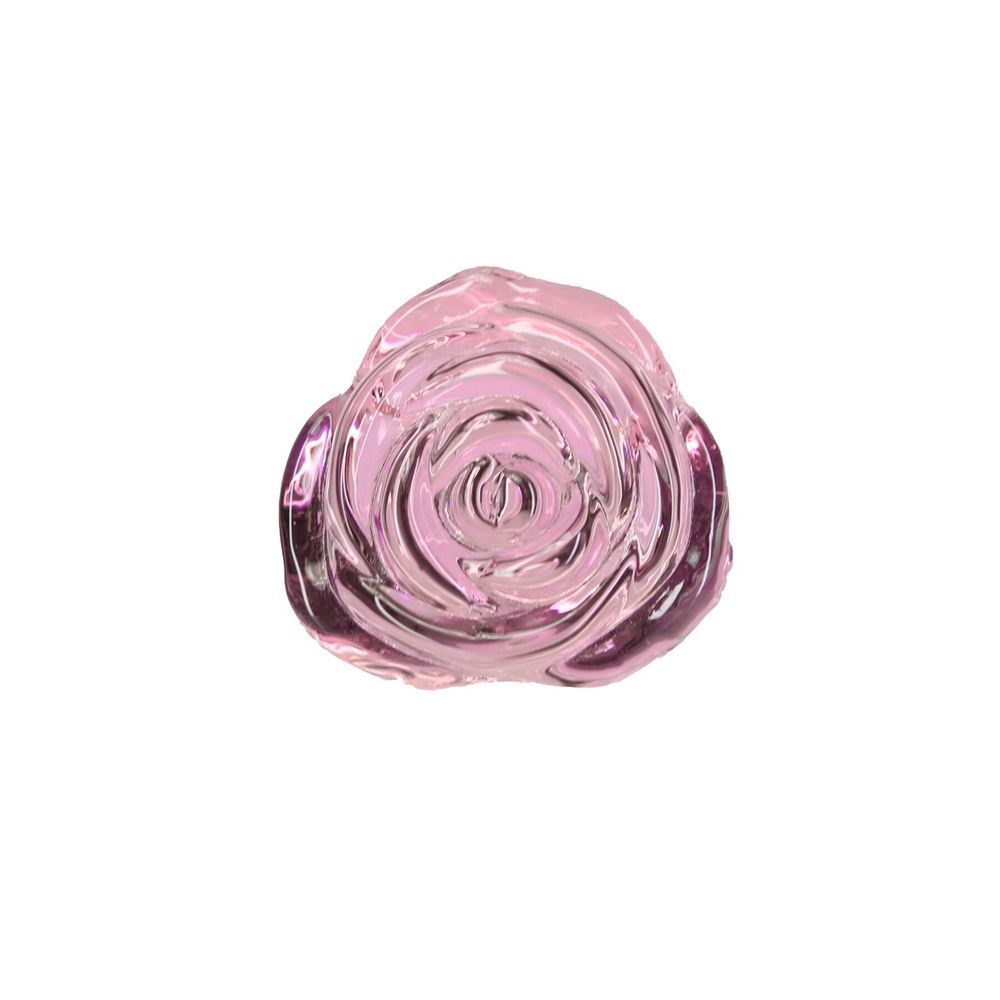 Стеклянная анальная пробка Pillow Talk Rosy Luxurious Glass Anal Plug, ⌀3,3 см, вибропуля в подарок, Прозрачный