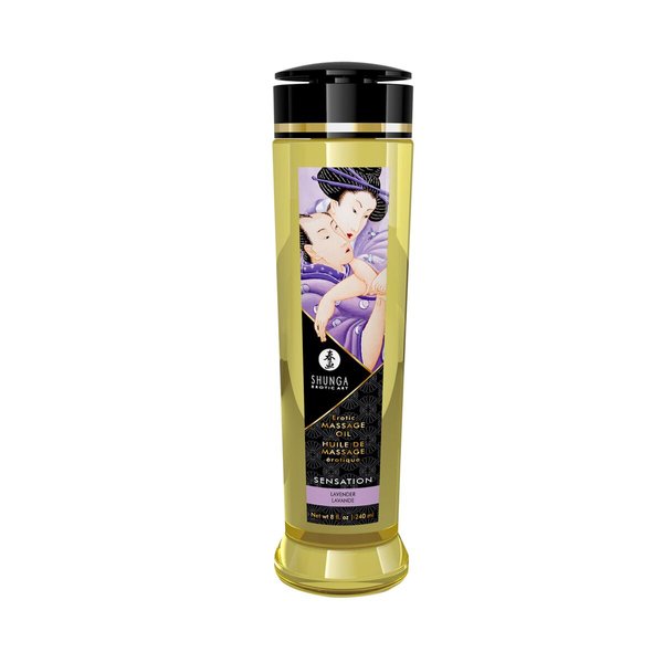 Масажна олія Shunga Sensation - Lavender (240 мл) натуральна зволожуюча