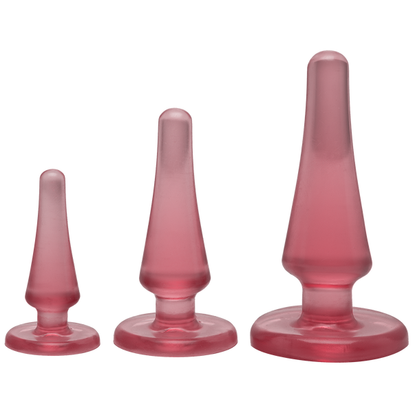 Набір анальних пробок Doc Johnson Crystal Jellies Pink, макс. діаметр 2см - 3см - 4см