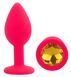 Силиконовая анальная пробка EGZO - Silicone Pink Round Plug Yellow, size S, Розовый