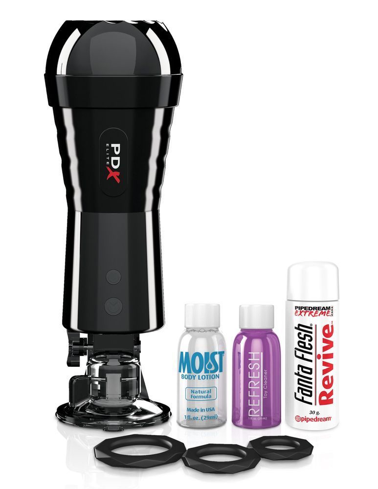 Мастурбатор з вібрацією і вакуумної стимуляцією PDX Elite Cock Compressor Vibrating Stroker від Pipedream, тілесний