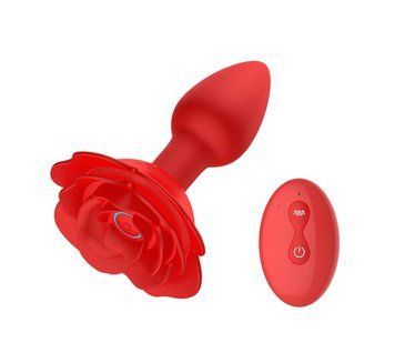 Анальная пробка &ndash; Rose Rotating Anal Plug, Красный