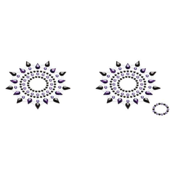 Пестіс із кристалів Petits Joujoux Gloria set of 2 - Black/Purple, прикраса на груди