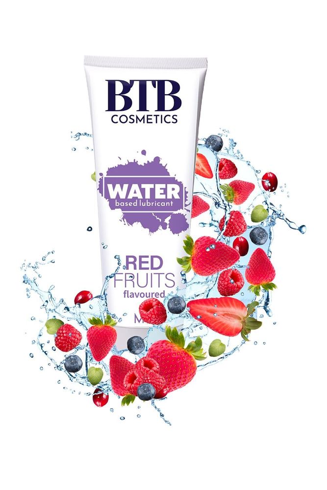 Мастило на водній основі BTB FLAVORED RED FRUITS з ароматом червоних фруктів (100 мл)