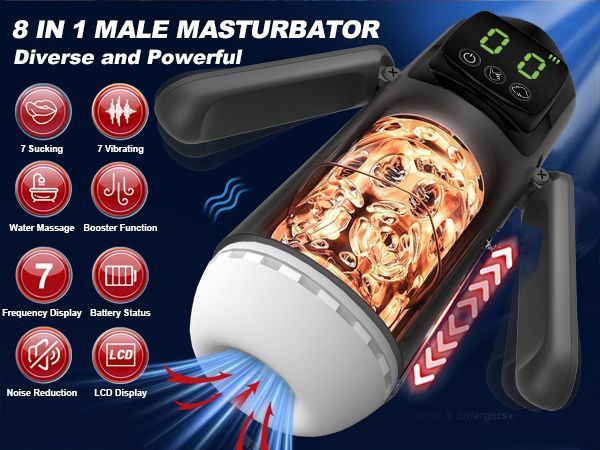 Мастурбатор с вибрацией и функцией всасывания Foxshow Masturbator With Vibration and Suction Function M510, WYS-M510, Черный