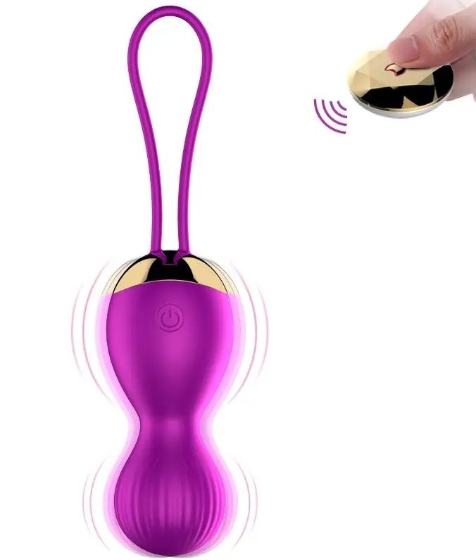 Вагинальные шарики с вибрацией и с пультом  FOX - Vibrating Silicone Kegel Balls USB