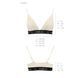 Еластичний топ із мереживом Passion PS001 TOP ecru, size S