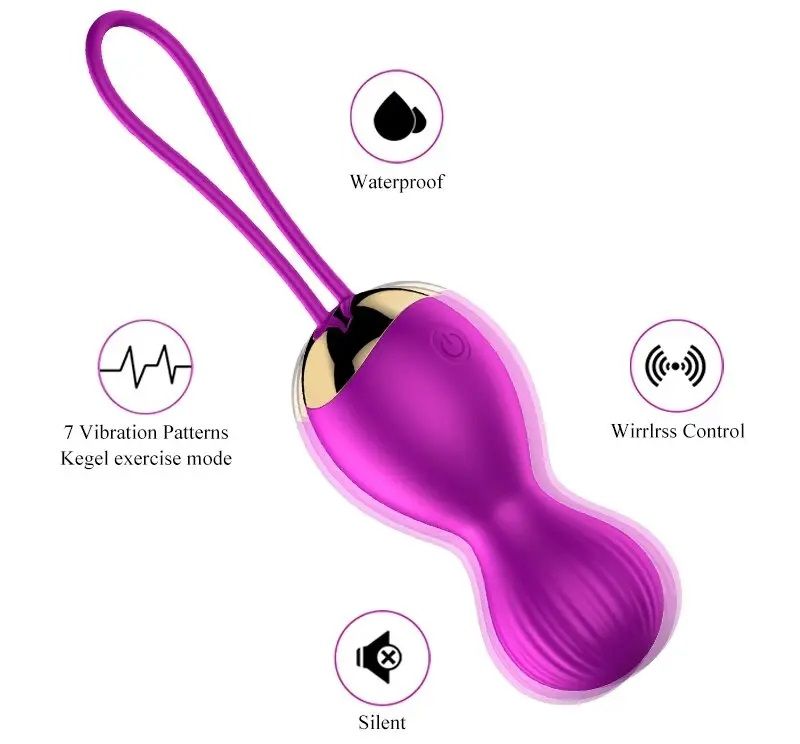 Вагінальні кульки з вібрацією та з пультом FOX - Vibrating Silicone Kegel Balls USB