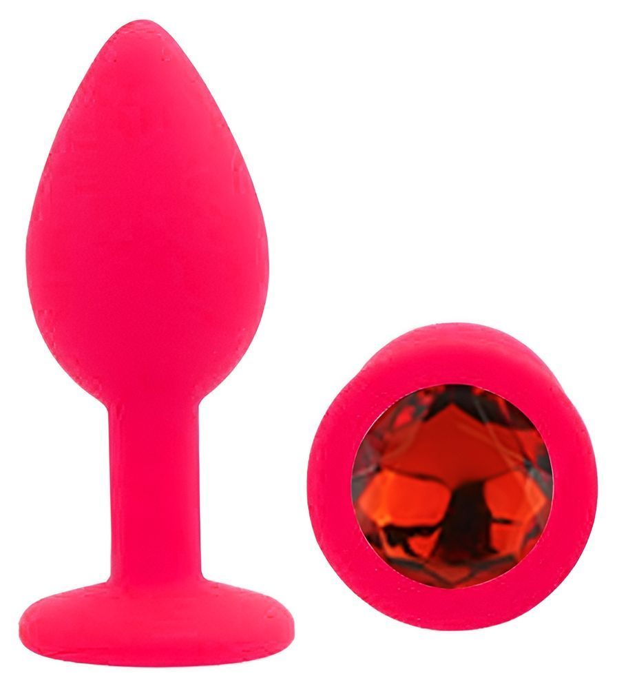 Силіконова анальна пробка EGZO - Silicone Pink Round Plug Red, size S, Рожевий