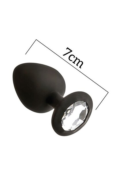 Анальная пробка с кристаллом MAI Attraction Toys №47 Black, длина 7см, диаметр 2,8см