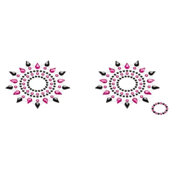 Пестіс із кристалів Petits Joujoux Gloria set of 2 - Black/Pink, прикраса на груди