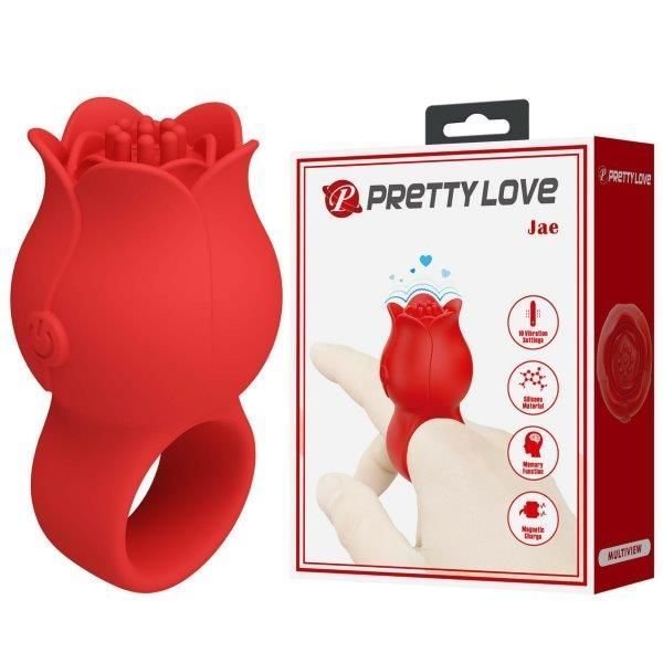 Вібратор на палець Pretty Love Jae, червоний, Червоний