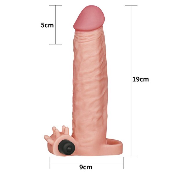 Удлиняющая насадка на пенис - Pleasure X-Tender Vibrating Penis Sleeve Flesh 2"