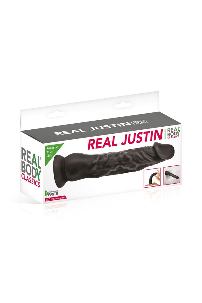 Фаллоимитатор с присоской Real Body - Real Justin Black