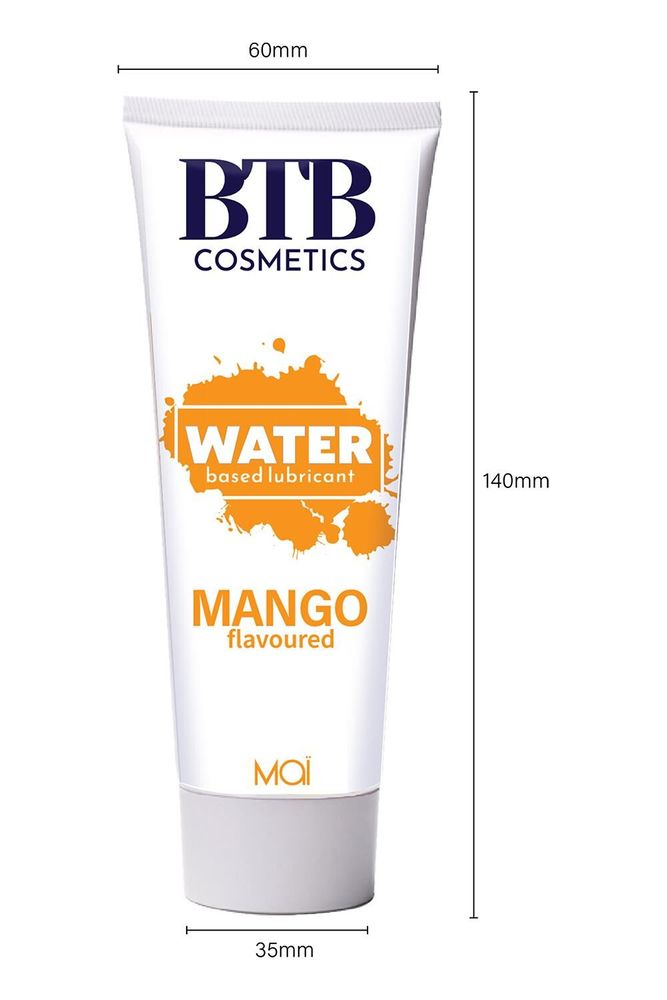 Мастило на водній основі BTB FLAVORED MANGO з ароматом манго (100 мл)