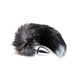 Металлическая анальная пробка Лисий хвост Alive Black And White Fox Tail L, диаметр 3,9 см, Серебряный