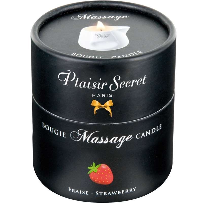 Массажная свеча Plaisirs Secrets Strawberry, 80 мл