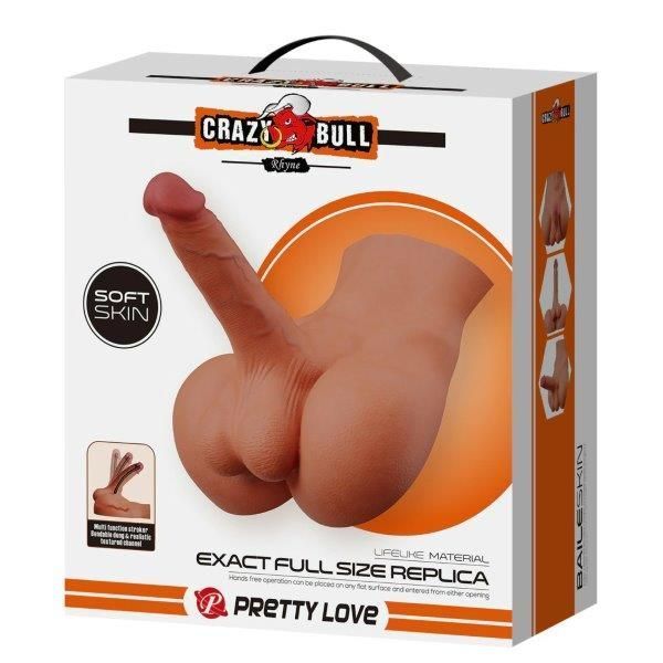 Мастурбатор с фаллоимитатором Crazy Bull Rhyne, телесный
