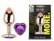 Анальная пробка с кристаллом EGZO - Rose Gold Heart Plug Purple size M, Розовое золото