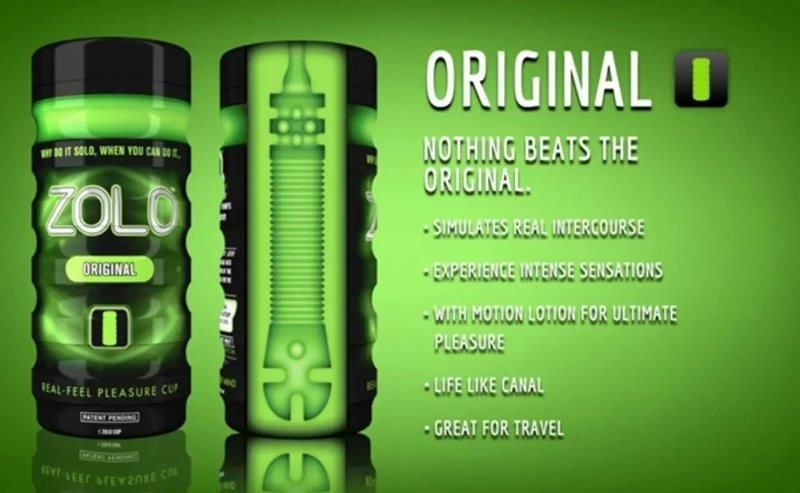 Мастурбатор у колбі Zolo Original Cup, Зелений