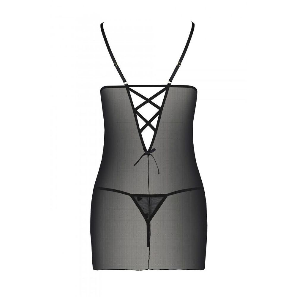 Сорочка з вирізами на грудях + стрінги LOVELIA CHEMISE black L/XL - Passion