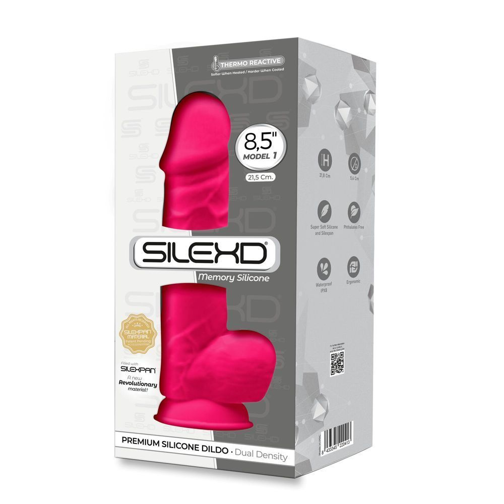 Фалоімітатор Silexd Premium Dildo Model 4 з термоефектом, Рожевий