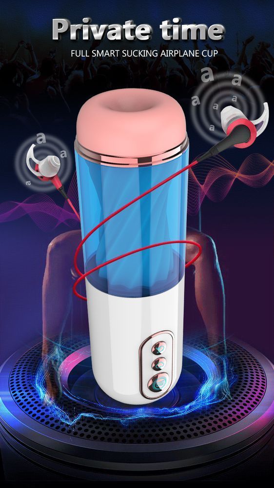 Автоматический мастурбатор с вибрацией и функцией всасывания Foxshow Masturbator Vibration and Suction Hand XYM20, WYS-XYM20, Голубой / Белый
