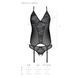 Корсет с пажами, трусики с ажурным декором и открытым шагом Ursula Corset black S/M &mdash; Passion