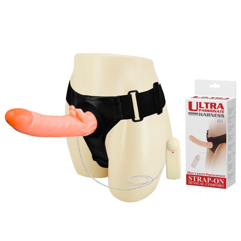 Страпон унисекс с вагиной и вибрацией Ultra passionate Harness