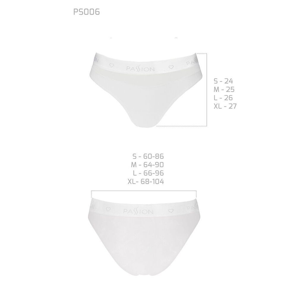 Трусики с прозрачной вставкой Passion PS006 PANTIES white, size L