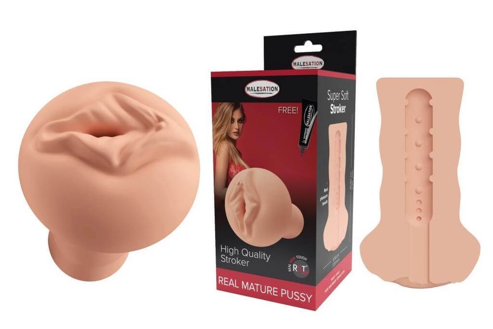Мастурбатор деталізований MALESATION Masturbator Real Mature Pussy, Бежевий