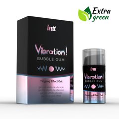 Жидкий вибратор Intt Vibration Bubble Gum EXTRA GREEN 15 мл