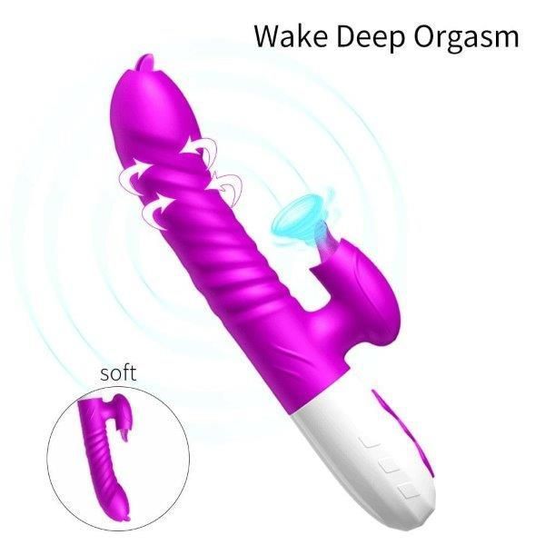 Вібратор USB 7 Function and Thrusting Function / Heating, Фіолетовий