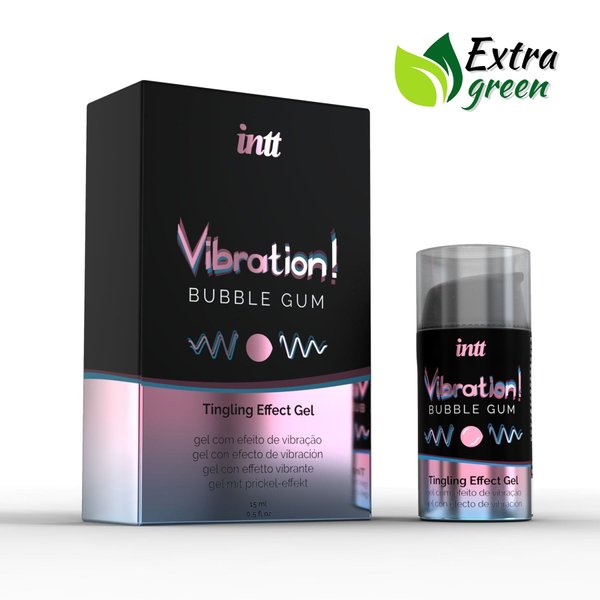 Рідкий вібратор Intt Vibration Bubble Gum EXTRA GREEN 15 мл