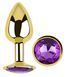 Анальна пробка з кристалом EGZO - Gold Round Plug Purple size M, Золотий