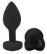 Силиконовая анальная пробка EGZO - Silicone Black Heart Plug Black, size S, Черный