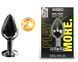 Анальная пробка с кристаллом EGZO - Dark Gray Round Plug Lime, size M, Темное серебро