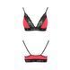 Еластичний топ із мереживом Passion PS001 TOP red-black, size S