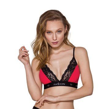 Еластичний топ із мереживом Passion PS001 TOP red-black, size XL