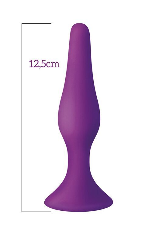 Анальная пробка на присоске MAI Attraction Toys №34 Purple, длина 12,5см, диаметр 3,2см