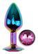 Анальная пробка с кристаллом EGZO - Multicolor Round Plug Rose size S, Мультиколор