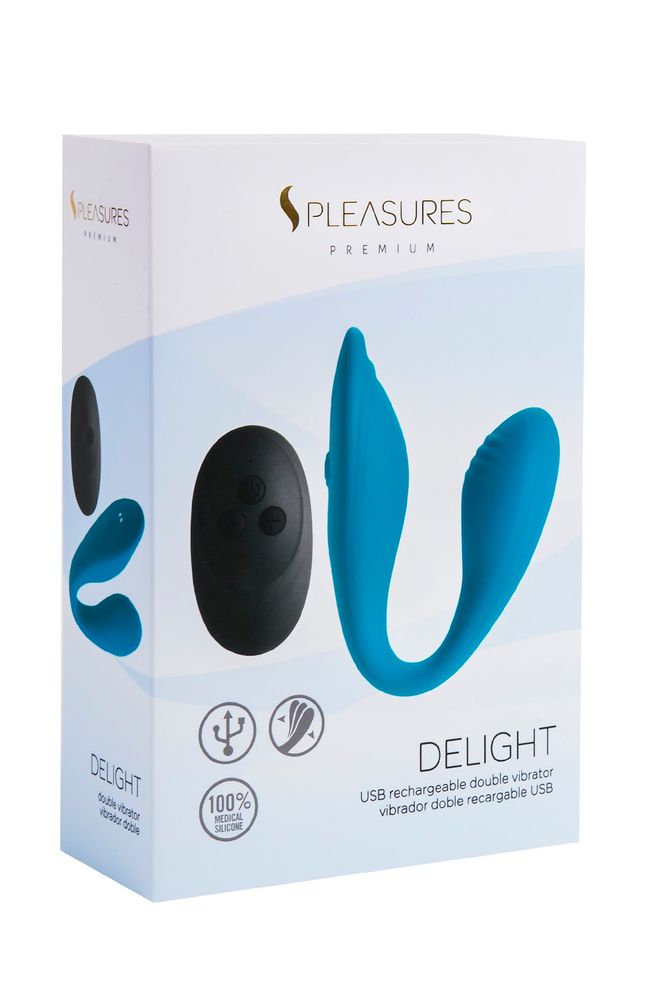 Вибратор для клитора и точки G S Pleasures Premium Delight, бирюзовый