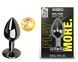 Анальная пробка с кристаллом EGZO - Dark Gray Round Plug Lime, size S, Темное серебро