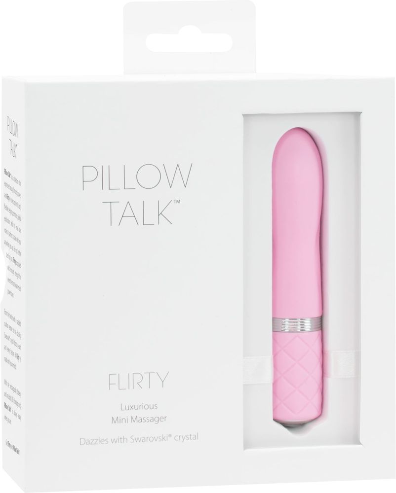 Розкішний вібратор PILLOW TALK - Flirty Pink із кристалом Сваровскі, гнучка головка